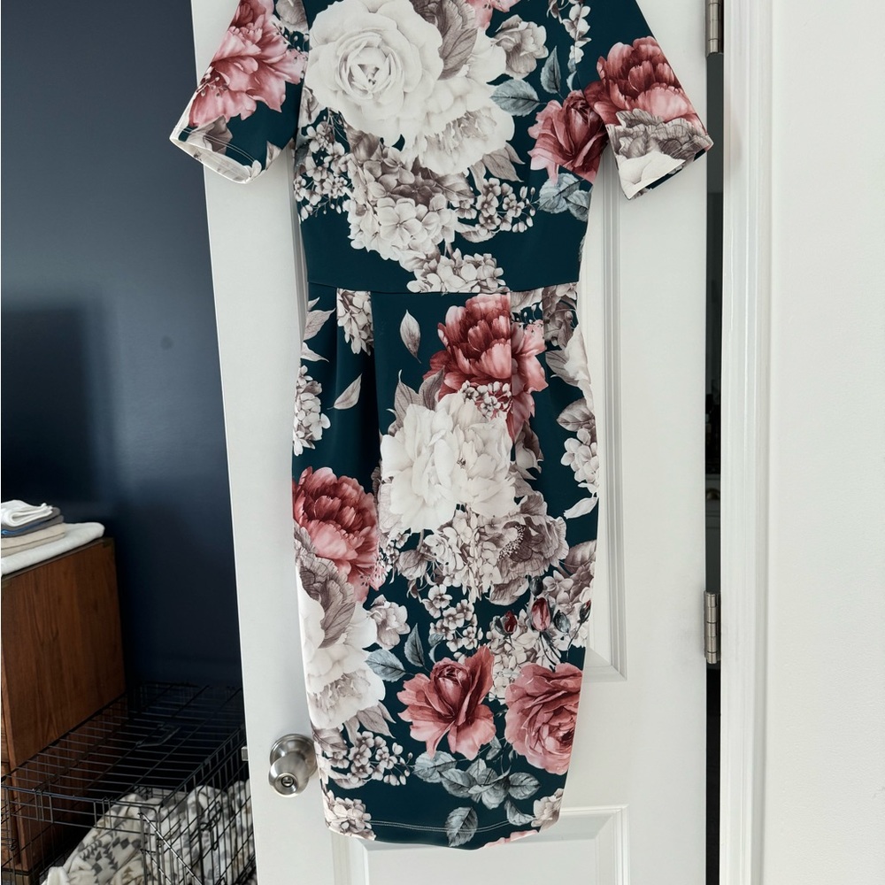 ASOS Floral Dress Short Sleeve Crew Neck